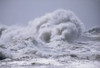 Crashing backwash waves at Cape Hatteras.; CAPE HATTERAS, NORTH CAROLINA. Poster Print by Skip Brown (17 x 11)