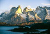 The Torres del Paine Mountains.; Torres del Paine, Chile. Poster Print by Skip Brown (17 x 11)
