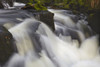 Close-up view of blurred water flowing over rocks in the Golitha Falls on the Fowey River, near Liskeard; Cornwall, England Poster Print by Nigel Hicks (18 x 12)