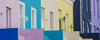 Close-up of the colorful painted houses in the Bo Kapp Area of Cape Town; Cape Town, Western Cape Province, South Africa Poster Print by Alberto Biscaro (34 x 13)