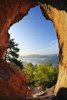 Cave in Sandstone, Hochstein, Dahn, Dahner Felsenland, Pfalzerwald, Rhineland-Palatinate, Germany Poster Print by Raimund Linke (12 x 19)