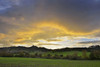 Landscape at Sunset and Stormy Sky, Castiglione d'Orcia, Val d'Orcia, Province of Siena, Tuscany, Italy Poster Print by Raimund Linke (19 x 12)