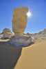 Rock Formation and Sun in White Desert, Libyan Desert, Sahara Desert, New Valley Governorate, Egypt Poster Print by Raimund Linke (12 x 19)