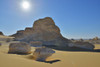 Sun over Rock Formations in White Desert, Libyan Desert, Sahara Desert, New Valley Governorate, Egypt Poster Print by Raimund Linke (19 x 12)