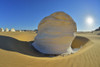 Rock Formations and Sun in White Desert, Libyan Desert, Sahara Desert, New Valley Governorate, Egypt Poster Print by Raimund Linke (19 x 12)