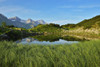 Mountain Lake in Summer, Guggersee, Obersdorf, Allgau, Alps, Swabia, Bavaria, Germany Poster Print by Raimund Linke (19 x 12)