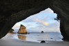 Rock Cave on Beach, Cathedral Cove, Hahei, Waikato, North Island, New Zealand Poster Print by Raimund Linke (19 x 12)