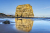 Marsden Rock, a 100 feet sea stack of periclase and Magnesian Limestone which lies approximately 100 yards  off the main cliff face; South Shields, Tyne and Wear, England Poster Print by John Short (19 x 12)