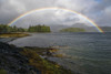 Rainbow Forms Over The Ocean During A Wind And Rain Storm; Haida Gwaii, British Columbia, Canada Poster Print by Robert Postma (19 x 12)