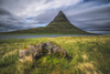 Dramatic long exposure over Kirkjufell, the most photographed mountain in Iceland, Snaefellsness Peninsula; Iceland Poster Print by Robert Postma (18 x 12)