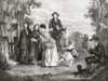 Irish peasants evicted from thier home by the landlord for non-payment of rent, 19th century.  From L'Univers Illustre, published Paris, 1859 Poster Print by Ken Welsh (17 x 13)