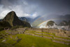Double rainbow forms above Machu Picchu; Peru Poster Print by Michael Melford (17 x 11)