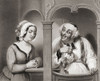 A priest leers as a young woman makes her confession.  After a 19th century work by Claude Regnier. Poster Print by Ken Welsh (17 x 13)
