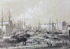 The junction of the Chicago river circa 1866.  After a work by Louis Kurz. Poster Print by Ken Welsh (18 x 12)