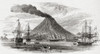 The volcano Gunung Api, Banda Api island, Banda Islands, Indonesia, seen here in the 19th century. From The Universe or, The Infinitely Great and the Infinitely Little, published 1882. Poster Print by Ken Welsh (20 x 11)