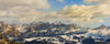 Snowy Dolomites during winter in Italy, with a view towards Tofana and Lagazuoi mountain; Italy Poster Print by Alberto Biscaro (34 x 13)