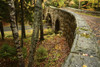 Scenic view of fall foliage and a carriage road bridge near Seal Harbor.; Acadia National Park, Mount Desert Island, Maine. Poster Print by Darlyne Murawski (20 x 13)