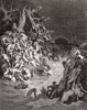 The Deluge.  (Old Testament: Genesis 7, 1 - 6).  After a work by French artist Gustave Dore. Poster Print by Ken Welsh (12 x 15)