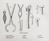 Saxon Tools - a. Pair of Shears  b. Pincers or Tongs  c. Other Pincers  d. Nippers  e. Axe  f. Hammer  g. Chisel  h.i. Hammers.  From The History of Progress in Great Britain, published 1866. Poster Print by Ken Welsh (16 x 13)