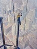 Workman sitting astride a steel girder during the building of a skyscraper in New York, America in the 1930's.  From The Wonder Book of Science, published 1930's. Poster Print by Hilary Jane Morgan (13 x 17)