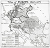 Map of Europe, 1848 - 1871.  From the book Outline of History by H.G. Wells, published 1920. Poster Print by Ken Welsh (15 x 15)