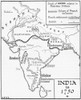 Map of India in 1750.  From the book Outline of History by H.G. Wells, published 1920. Poster Print by Ken Welsh (14 x 17)