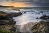 Evening light over Fistral Bay in Newquay in Cornwall. Poster Print by Loop Images Ltd. (17 x 11)