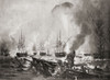 The Battle of Navarino, 1827 in Navarino Bay, Greece between the Ottoman Empire and the allied British, French and Russian forces during the Greek War of Independence. Poster Print by Hilary Jane Morgan (16 x 12)