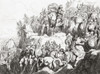 Hannibal crossing the Alps in 218 BC.  He indicates their destination to his army as they begin the invasion of Italy during the Second Punic War.  After a 19th century work by Bartolomeo Pinelli. Poster Print by Ken Welsh (16 x 12)