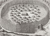 A native American village in Florida in the late 16th century. After an engraving by Theodor de Bry Poster Print by Ken Welsh (17 x 12)