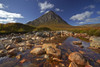 Buchaille Etive Mor from the River Coupal on Rannoch Moor. Poster Print by Loop Images Ltd. (18 x 12)