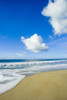 Atlantic ocean waves break on the beach on a sunny day with clouds.; Cape Hatteras, North Carolina. Poster Print by Skip Brown (11 x 17)
