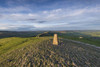 The trig point at the summit of Mam Tor with the Great Ridge. Poster Print by Loop Images Ltd. (19 x 12)