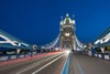 Light trails on Tower Bridge. Poster Print by Loop Images Ltd. (17 x 11)