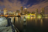 The Boston skyline at night. Poster Print by Loop Images Ltd. (17 x 11)