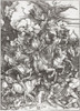 The Four Horsemen of the Apocalypse.  After a 15th century work by Albrecht Durer. Poster Print by Ken Welsh (13 x 18)