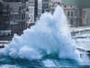 The north wind blows a large wave on to the Malecon in Havana, Cuba; Havana, Cuba Poster Print by Michael Melford (17 x 12)