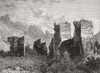 Ruins of the old city walls, Antioch. Antioch on the Orontes, ancient Greek city, modern day Antakya, Hatay Province, Turkey.  From Cassell's Illustrated Universal History, published 1883. Poster Print by Ken Welsh (17 x 12)