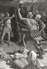 Roman soldiers under the command of the Emperor Titus firing the Temple of Jerusalem during The Siege of Jerusalem, AD70.  From Cassell's Illustrated Universal History, published 1883. Poster Print by Ken Welsh (12 x 17)