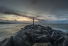 Looking towards Happisburgh from Sea Palling at sunset. Poster Print by Loop Images Ltd. (19 x 13)