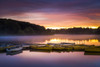 A new day dawns over the reservoir at Thornton. Poster Print by Loop Images Ltd. (19 x 12)