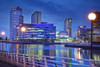 Salford Quays at twilight. Poster Print by Loop Images Ltd. (18 x 12)