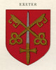 Coat of arms of the Diocese of Exeter.  From Cathedrals, published 1926. Poster Print by Ken Welsh (12 x 15)
