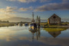 Sunrise and high tide coincide at Thornham Creek. Poster Print by Loop Images Ltd. (19 x 12)