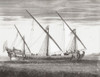 A 17th century French galley being rowed.  After a print dated 1703. Poster Print by Ken Welsh (17 x 13)