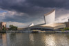 The Imperial War Museum North seen from the footbridge across the basin. Poster Print by Loop Images Ltd. (18 x 12)