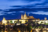 Twilight view of the Castle and St Vitus Cathedral in Prague. Poster Print by Loop Images Ltd. (18 x 12)