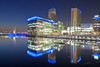 MediaCityUK by night at Salford Quays. Poster Print by Loop Images Ltd. (17 x 11)