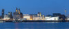 Panoramic view of the Liverpool skyline and Waterfront across the River Mersey at night. Poster Print by Loop Images Ltd. (25 x 10)