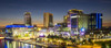 MediacityUK at night in Salford Quays. Poster Print by Loop Images Ltd. (23 x 10)